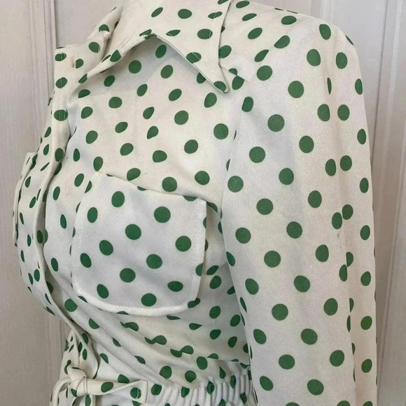 Parade Vintage 1970s Polka Dot Shirt Dress - Picture 4 of 12